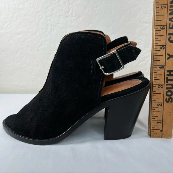 Frye Courtney Slingback Peep Toe Leather Block Heeled Sandals Mules Size 6.5 - Picture 10 of 13